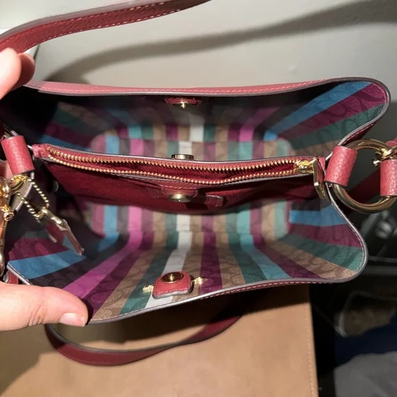 Coach Burgundy Leather Crossbody Bag - Picture 2 of 4